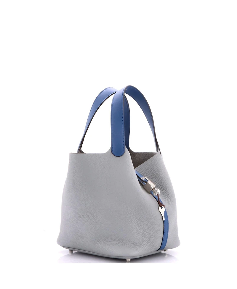 Pre-Owned HERMES Mm Bicolor Picotin Lock Bag Clemence with Swift