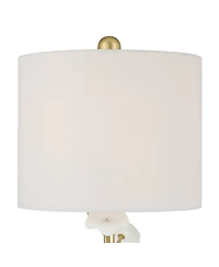 360 Lighting Descanso 21"H Gold and Flower Table Lamp Set of 2 with Dimmer