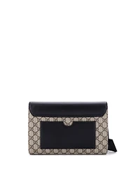 Pre-Owned Gucci Large Padlock Clutch Gg Canvas and Leather
