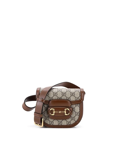 Pre-Owned Gucci Mini Horsebit 1955 Belt Bag Gg Coated Canvas with Leather