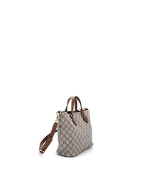 Pre-Owned Gucci Small Convertible Soft Tote Gg Coated Canvas with Leather