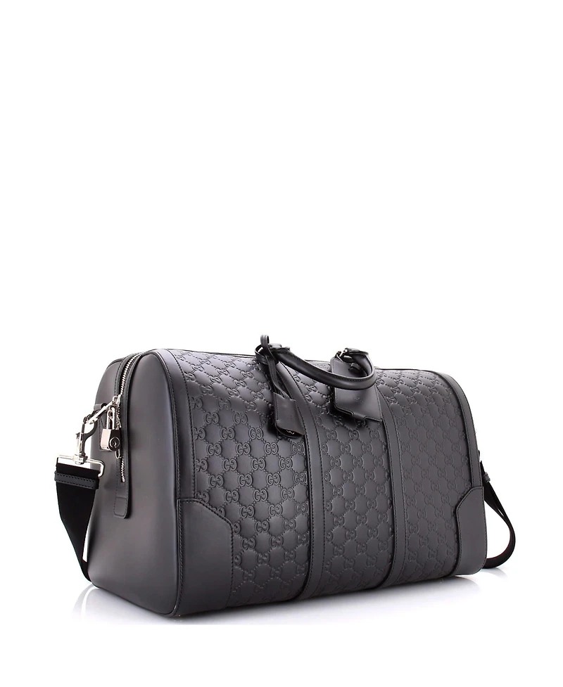 Pre-Owned Gucci Medium Signature Convertible Duffle Bag Guccissima Leather