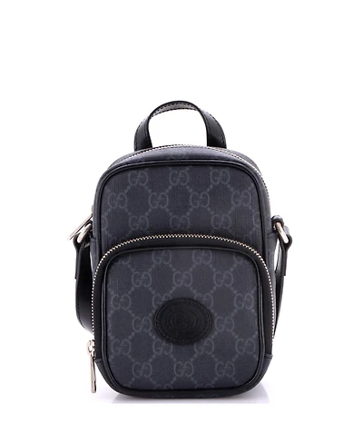 Pre-Owned Gucci Mini Interlocking G Patch Top Handle Crossbody Bag Gg Coated Canvas