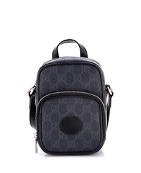 Pre-Owned Gucci Mini Interlocking G Patch Top Handle Crossbody Bag Gg Coated Canvas