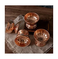 Coppermill Kitchen, Vintage Inspired Copper Pedestal Bowls with Scalloped Panel Design - Set of 2