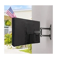 Ic Iclover Outdoor Tv Cover for 52-55" TVs, 600D Waterproof Weatherproof Protector with Zipper and Remote Pocket, American Flag