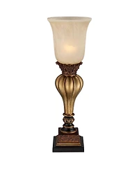 Regency Hill Traditional Accent Table Lamp 23 1/4" High Gold Uplight Alabaster Glass Shade for Bedroom Living Room Nightstand