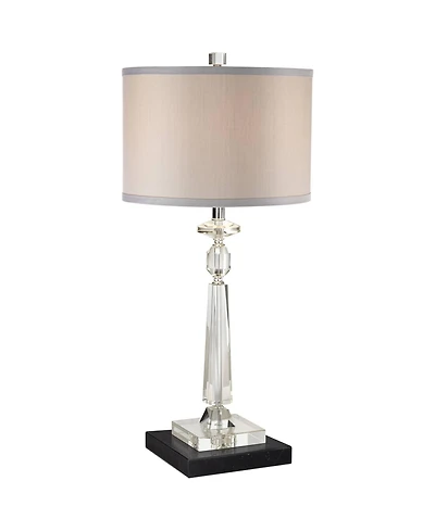 Vienna Full Spectrum Aline Traditional Table Lamp with Square Black Marble Riser 26 1/2 High Crystal Shade for Bedroom Living Room Bedside House