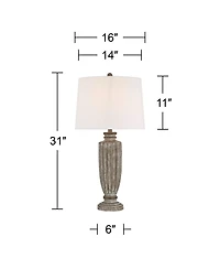 360 Lighting Lockland 31" High Antique Column Table Lamp Set of 2