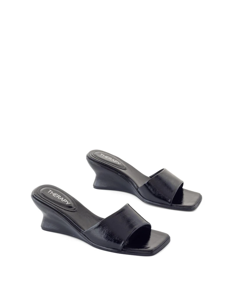 Therapy Australia Women's Lafayette Square-Toe Wedge Slide Sandal