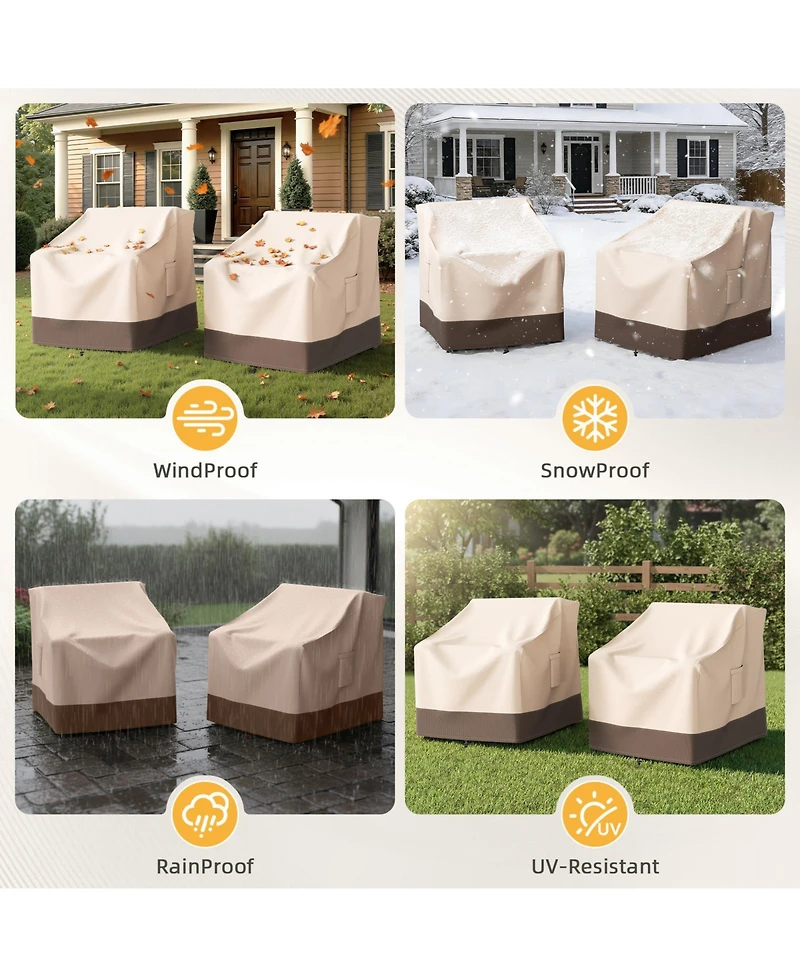 Gymojoy Waterproof Patio Chair Covers, Lounge Deep Seat Cover, Heavy Duty Outdoor Furniture Covers