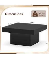 Sugift Coffee Table Accent Table with Led Lights and Dynamic Modes