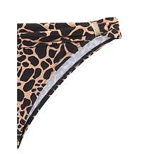Lascana Women's Giraffe Print Fold Over Bikini Swimsuit Bottom