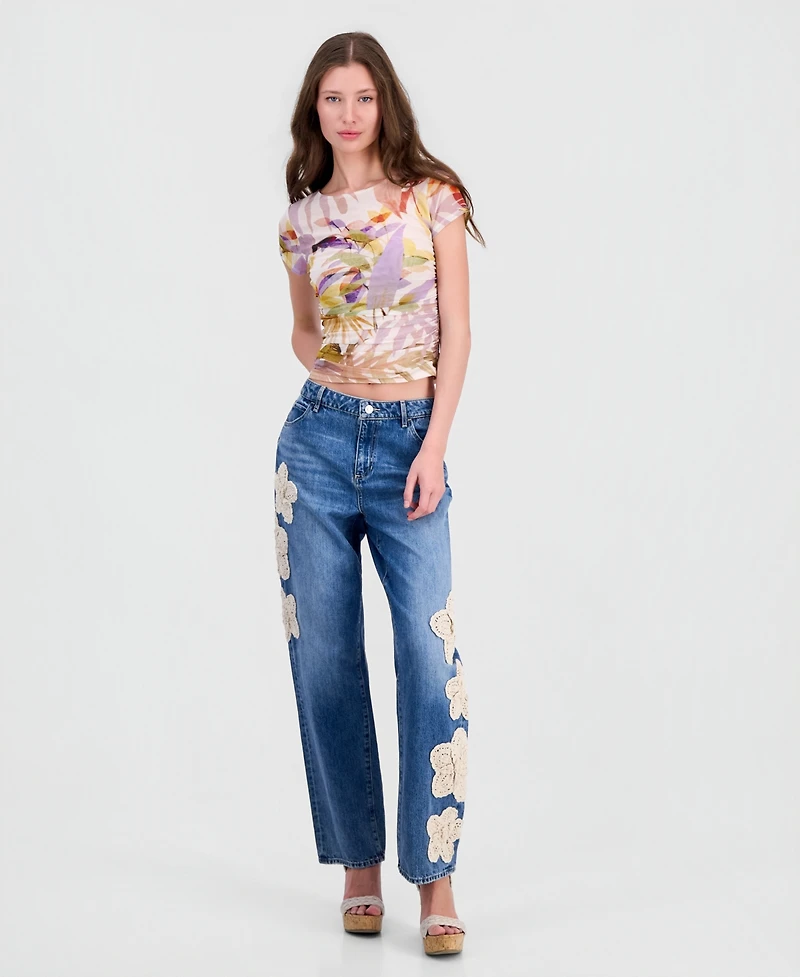 Guess Women's Hani Short-Sleeve Cut-Out Top