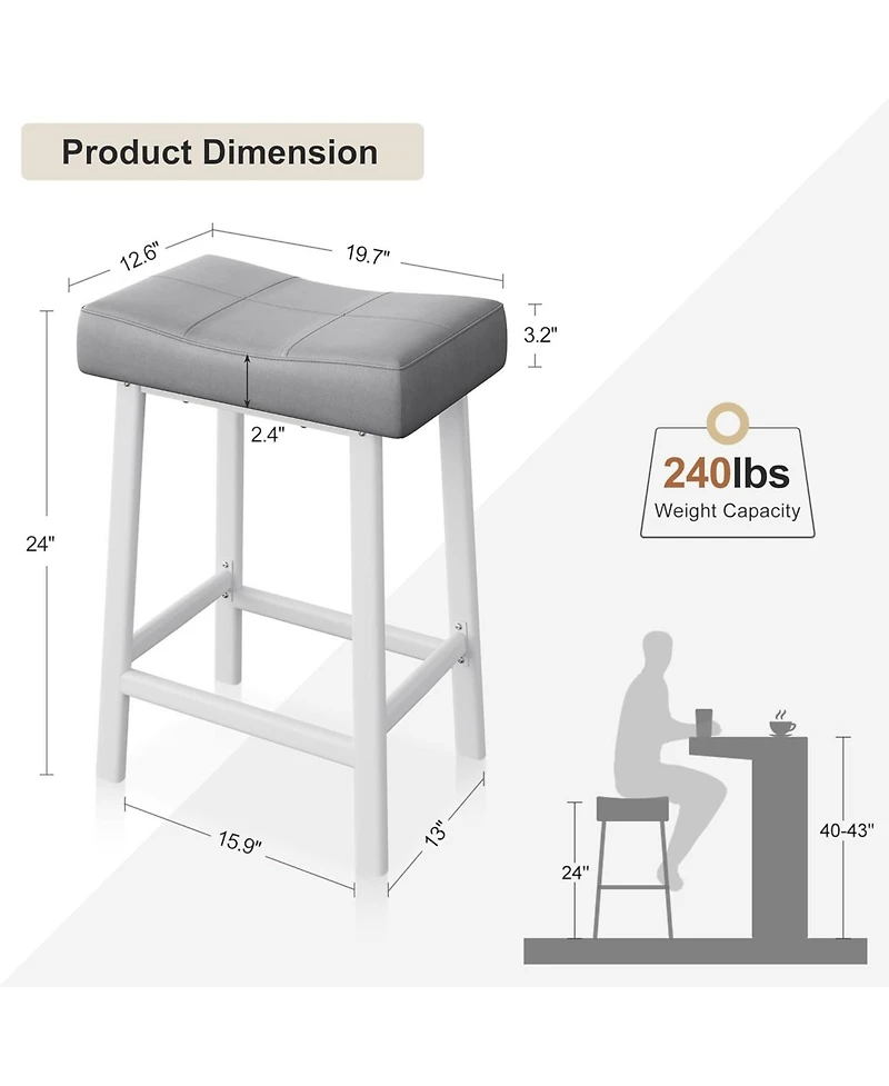 gaomon Dining Chair Counter Height Bar Stools Set of 2 24 Inch Barstools for Kitchen Dining Room