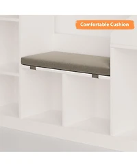 gaomon Kids Bookshelf with Reading Nook, 6-Cubby Toy Storage Organizer with Seat Cushion, 47.75" Wide Children Bookcase