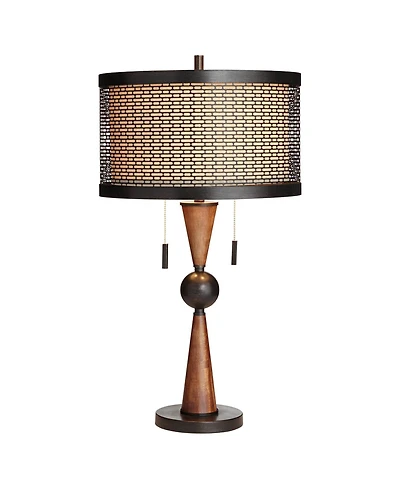 Franklin Iron Works Hunter Rustic Farmhouse Table Lamp with Table Top Dimmer 29 3/4" Tall