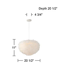 Possini Euro Design Possini Euro Branta 20 1/2"W White Goose Feather Modern Pendant Light