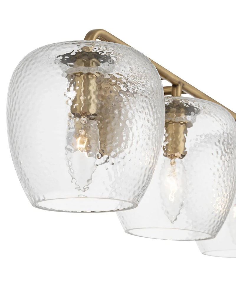 Possini Euro Design Possini Euro Mabel 22 3/4"W Aged Brass Glass 3-Light Bath Light