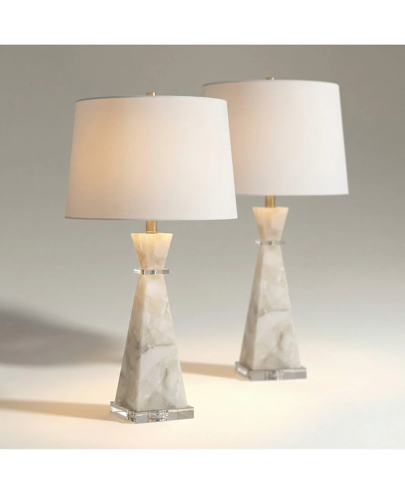 Possini Euro Design Marcy 28" High Alabaster Table Lamp Set of 2