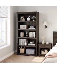 gaomon 67" Tall Farmhouse 5-Tier Wooden Bookcase