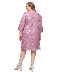 Alex Evenings Plus Size Scoop Neck Midi Dress