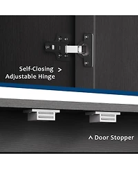 gaomon Farmhouse Kitchen Pantry Cabinet, 71" Tall Wood Storage Cabinet with 4 Doors & Adjustable Shelves, Freestanding Cupboard for Dining Room