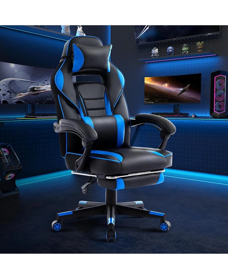 gaomon Gaming Chair, Computer Chair with Massage Lumbar Support and Footrest Height Adjustable Ergonomic with 360-Swivel Seat and Headrest.