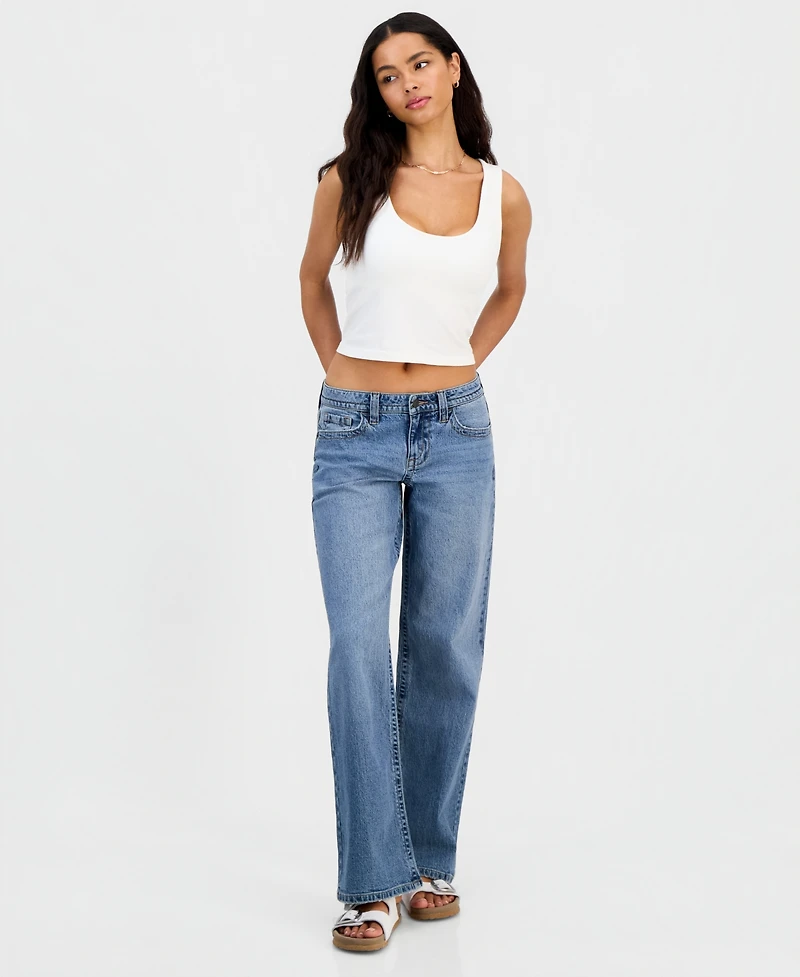 Celebrity Pink Juniors' Low-Rise Baggy Straight Jeans