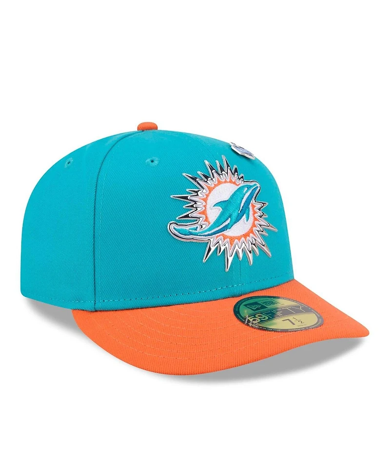 New Era Men's Aqua/Orange Miami Dolphins 2026 Nfl Draft Pre-Curved 59FIFTY Fitted Hat
