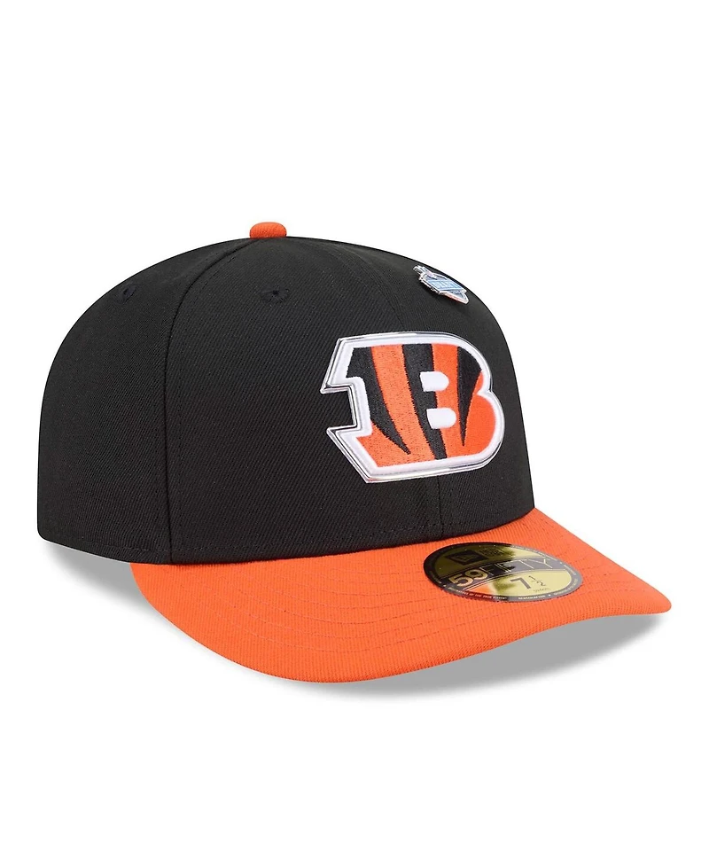 New Era Men's Black/Orange Cincinnati Bengals 2026 Nfl Draft Pre-Curved 59FIFTY Fitted Hat