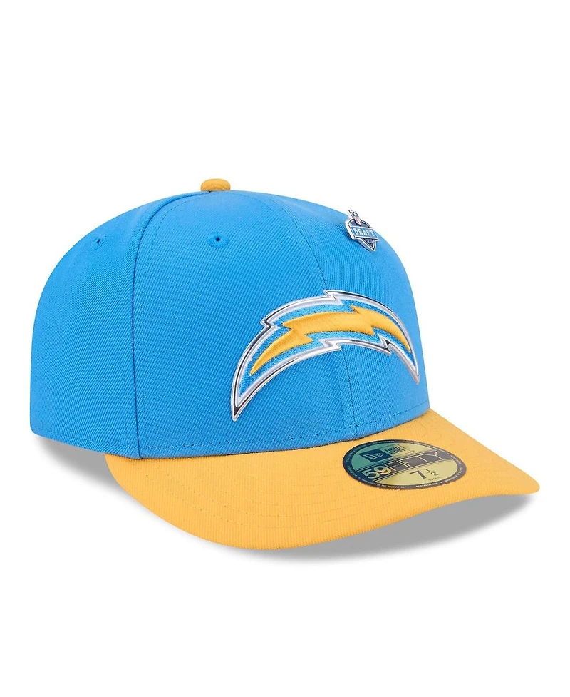New Era Men's Powder Blue/Gold Los Angeles Chargers 2026 Nfl Draft Pre-Curved 59FIFTY Fitted Hat