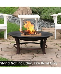 Outdoor Camping or Backyard Replacement Round Steel with Heat-Resistant Paint Finish Fire Pit Bowl