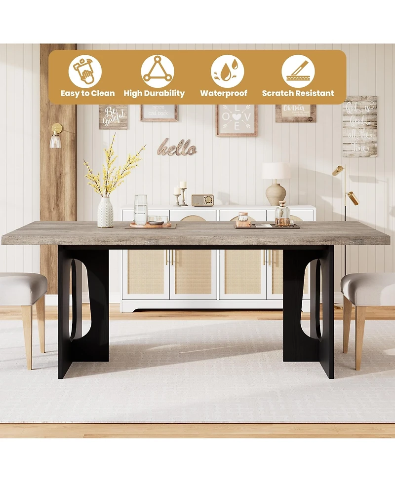 gaomon 6-10 Person 71 Farmhouse Rectangular Dining Table