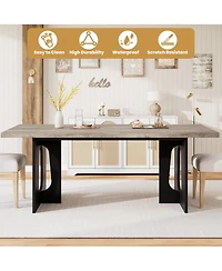 gaomon 6-10 Person 71 Farmhouse Rectangular Dining Table