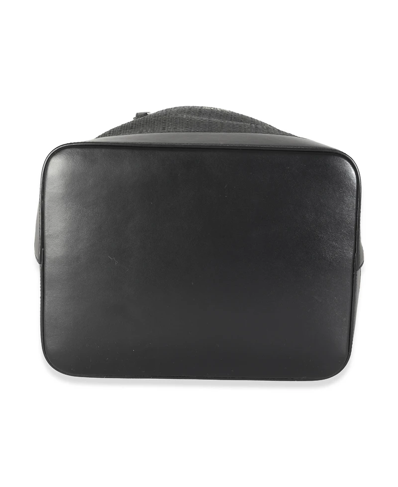 Pre-Owned Saint Laurent Black Linen Canvas Teddy Shopping Bag