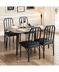 gaomon Dining Table Set for 4, Kitchen Table and Chairs for 4 with with Chamfer Design, 5 Piece Dining Room Table Set with Cushion Seats