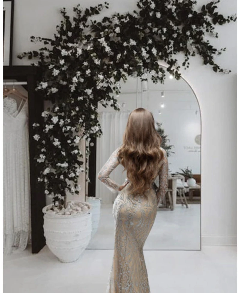 Antok Full Length Mirror, 78"x38" Floor Mirror, Arch Floor Standing Mirror Freestanding Arch Full Body with Stand for Bedroom