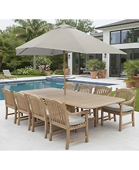 Bristol 9-Pc. Teak Wood Rectangle Extension Dining Set (Dining Table and Chairs, Created for Macy's