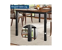 gaomon Industrial 6-8 Person Dining Table with Metal Legs (No Chairs)