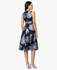 Betsy & Adam Petite Sleeveless V-Neck Midi Dress
