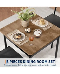 gaomon 3-Piece 2-Person Industrial Compact Dining Table Set