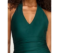 Seni & Cade Juniors' Sleeveless Halter V-Neck Long Dress