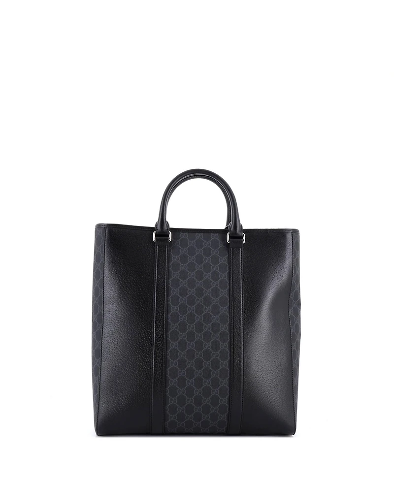 Pre-Owned Gucci Tall Convertible Tote Gg Coated Canvas and Leather