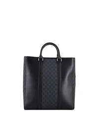 Pre-Owned Gucci Tall Convertible Tote Gg Coated Canvas and Leather