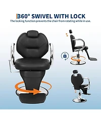gaomon Barbers Chairs,360 Degree Rotating Shampoo Chair for Hair Stylist,Reclining Salon Chair with Heavy Duty Hydraulic Pump,Spa Beauty Equipment