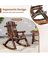 Gouun Adirondack Rocking Chair with Slatted Seat Fir and Pine Wood