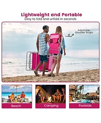 Gouun 3-in-1 Folding Beach Chair with Footrest and Lay-Flat Position 26 in Wide