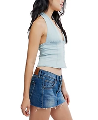 Free People Women's Lainey Low-Rise Cotton Mini Denim Skirt