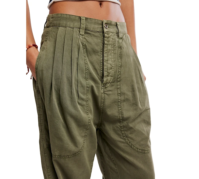 Free People Women's Clover Mid-Rise Dropped Trouser Pants